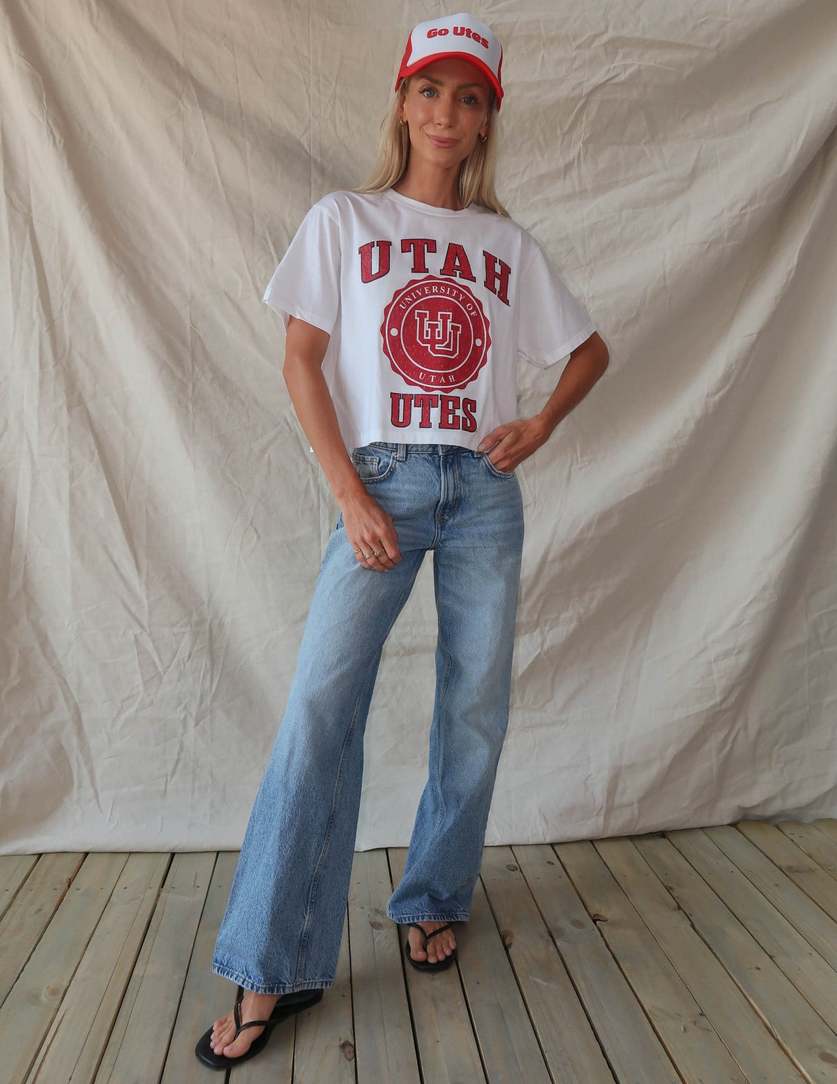 Utah Retro Play Crop Top