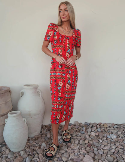 Cara Floral Puff Sleeve Dress