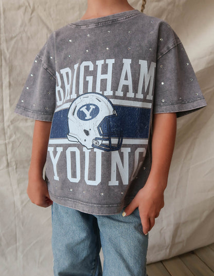 BYU Kids Rhinestone Oversized Tee