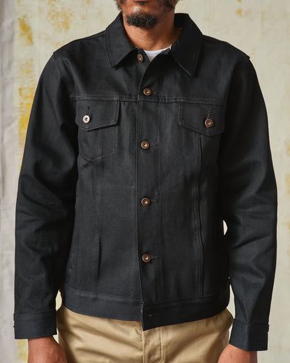Denim Jacket - Black Selvedge Denim -13.5 oz.